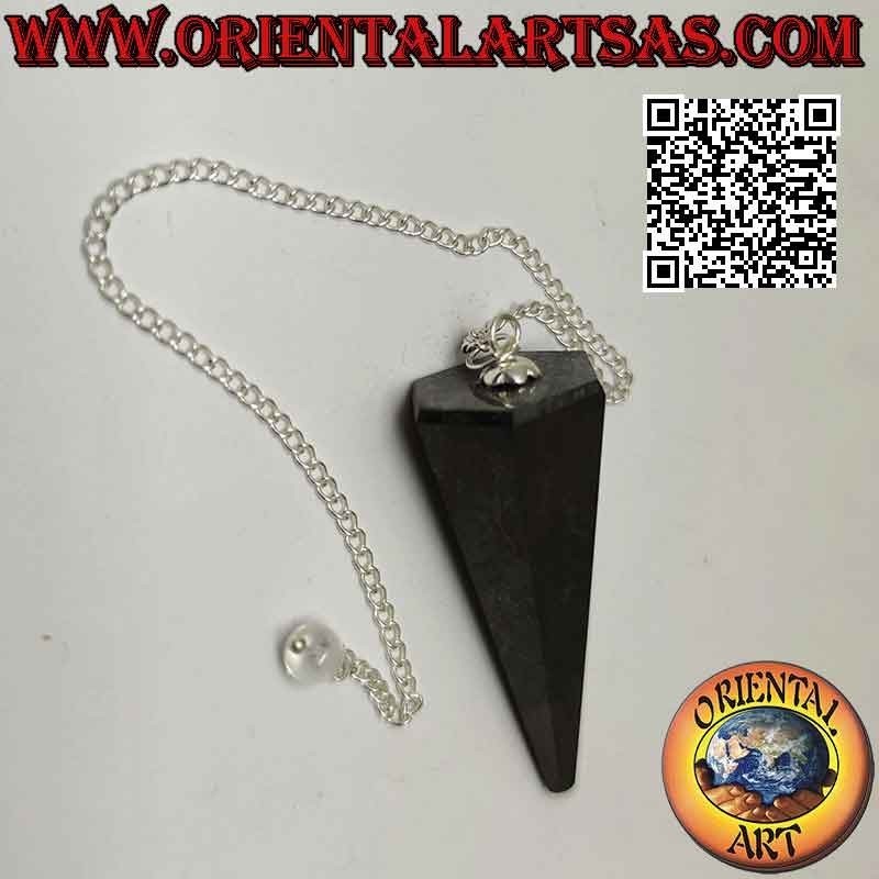 Black Obsidian Faceted Pointed Pendulum | Oriental Art