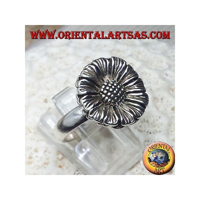 Girasol anillo de plata