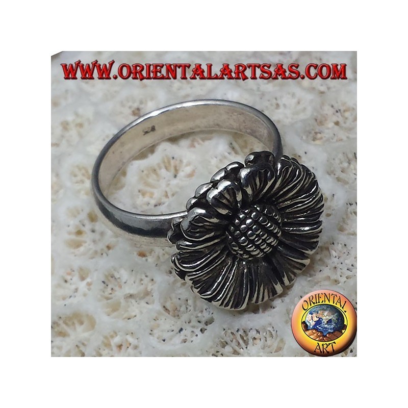 Silberring Sonnenblume
