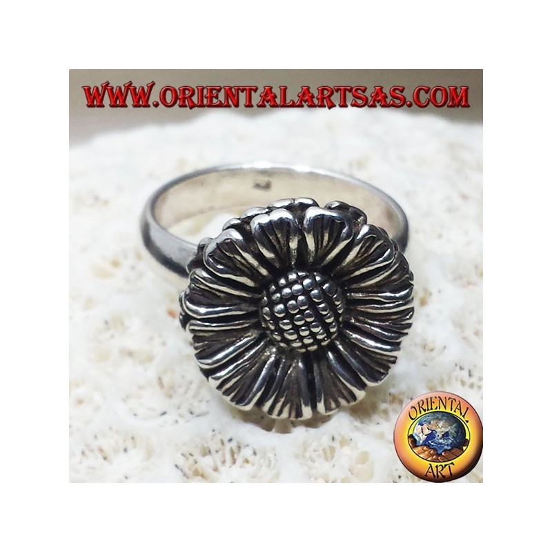 Girasol anillo de plata