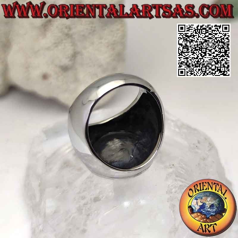 Anillo de acero quirúrgico (316L), liso con anclaje en bajorrelieve en el círculo canteado Ø 20 mm