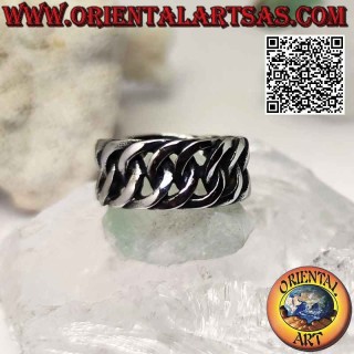 Anillo de acero quirúrgico (316L), banda ancha de cadena de anillos entrelazados