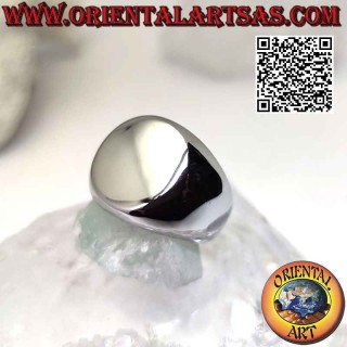 Anillo de acero quirúrgico (316L), liso con gran redondo plano