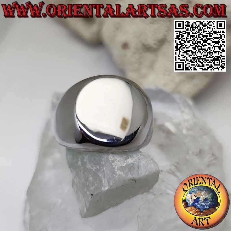 Anillo de acero quirúrgico (316L), liso con gran redondo plano