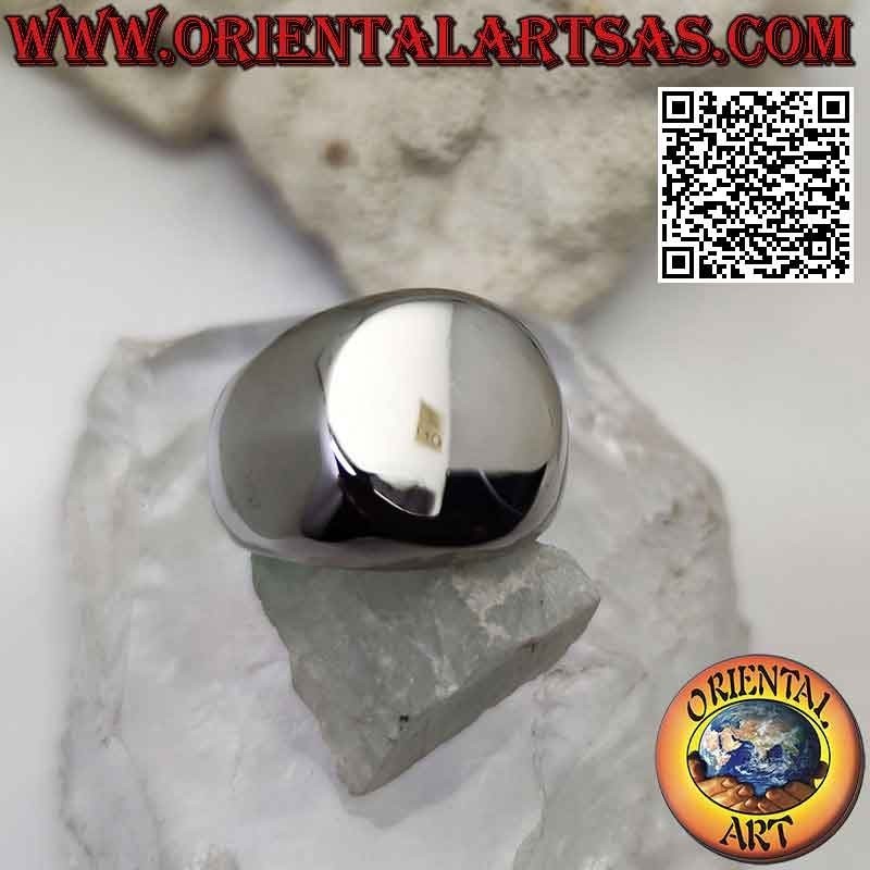 Anillo de acero quirúrgico (316L), liso con gran redondo plano