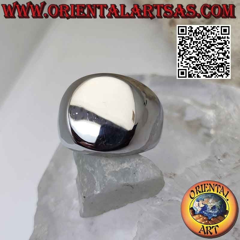 Anillo de acero quirúrgico (316L), liso con gran redondo plano