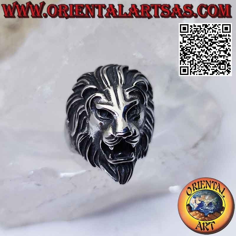 Anneau en acier chirurgical (316L), tête de lion massive