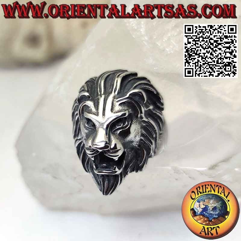 Anneau en acier chirurgical (316L), tête de lion massive