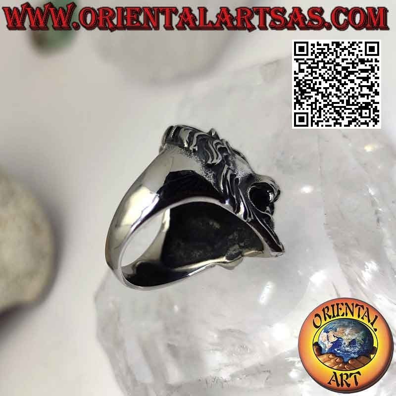 Anello in acciaio chirurgico (316L), testa di leone massiccia