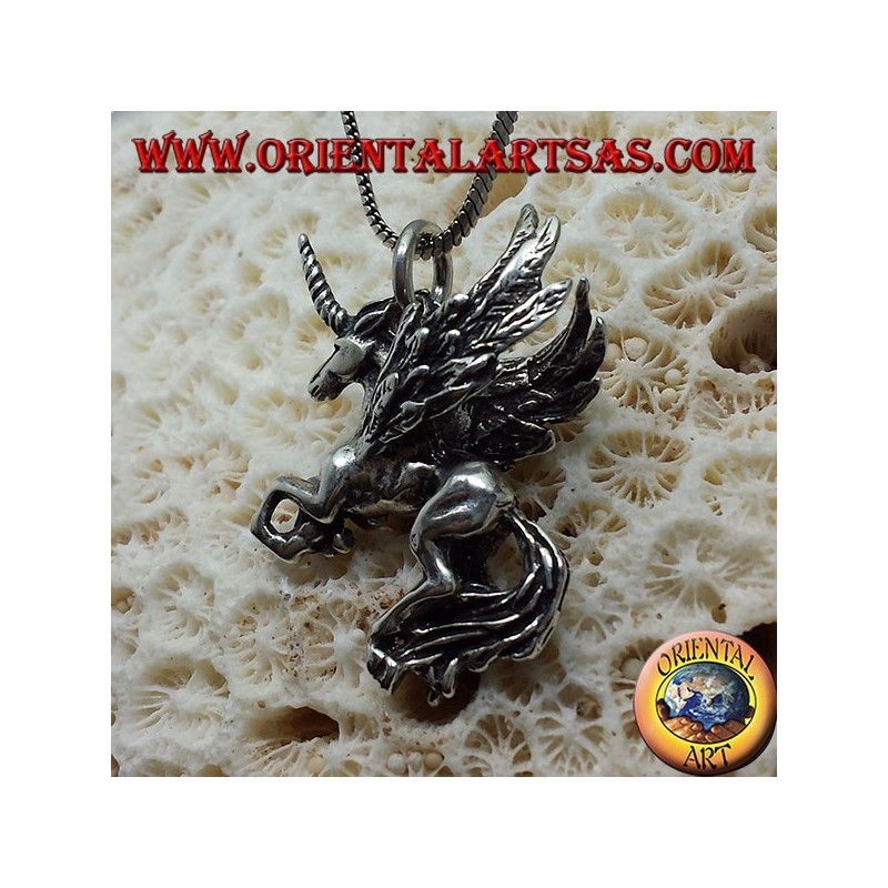Silber Anhänger Pegasus dimensional