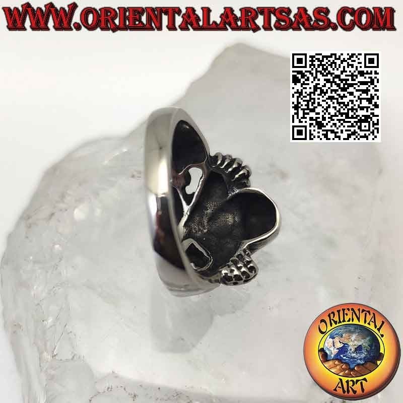 Anillo de acero quirúrgico (316L), calavera con brazos en X