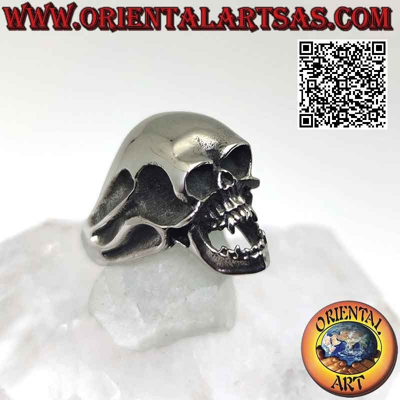 Surgical steel ring (316L), slender skull with deep temples