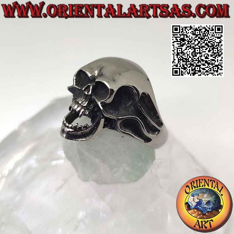 Anillo de acero quirúrgico (316L), cráneo delgado con patillas profundas