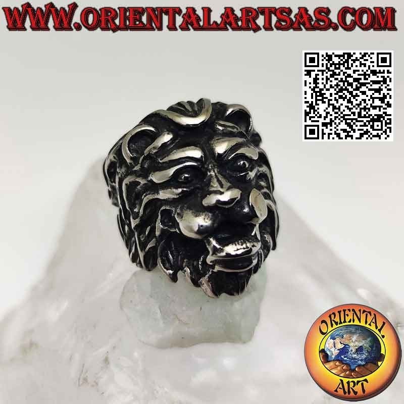 Anneau en acier chirurgical (316L), grosse tête de lion