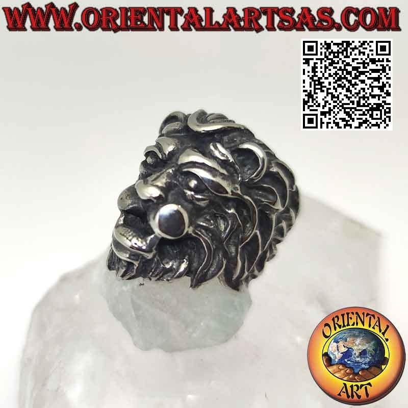 Anillo de acero quirúrgico (316L), cabeza de león grande