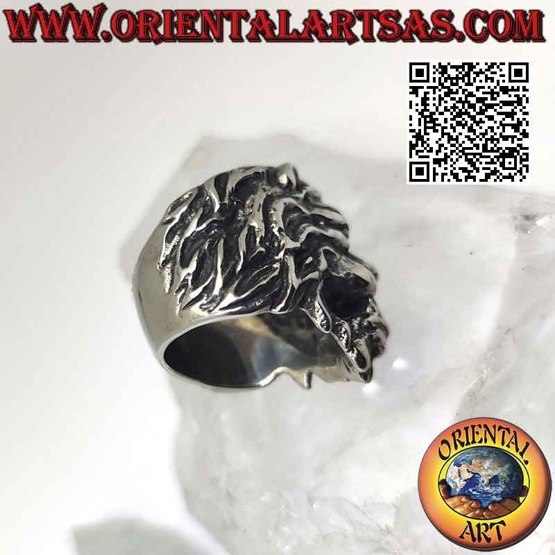 Anillo de acero quirúrgico (316L), cabeza de león grande