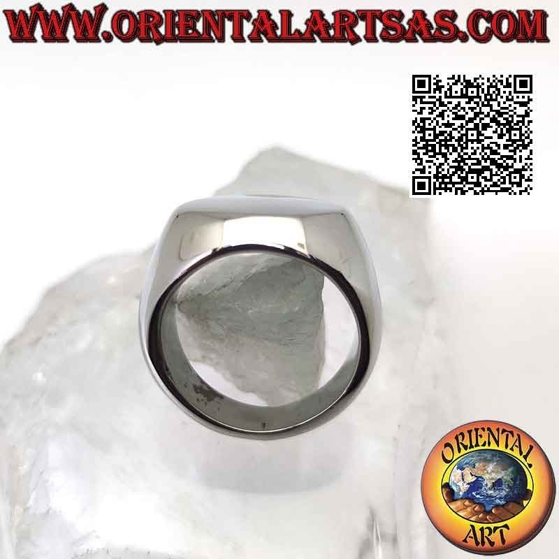 Anillo de acero quirúrgico (316L), liso con gran óvalo plano horizontal