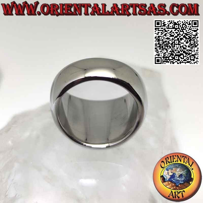 Surgical steel ring (316L), smooth with large flat horizontal oval