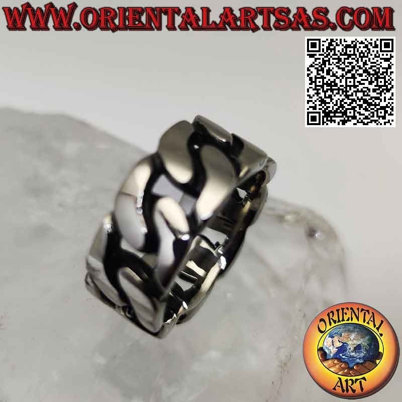 Anillo de acero quirúrgico (316L), banda de cadena ancha de anillos gruesos