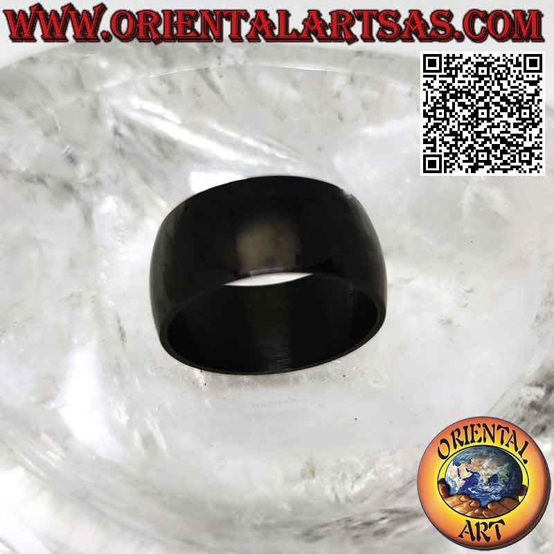 Chirurgenstahlring (316L), glattes abgerundetes Band aus schwarzem Stahl 10 mm