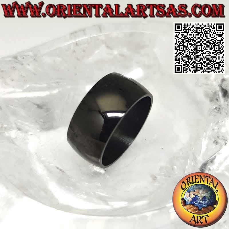 Anneau en acier chirurgical (316L), anneau lisse arrondi en acier noir 10 mm