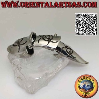 Anillo de acero quirúrgico (316L), armadura maciza con triple diosa grabada (ajustable)