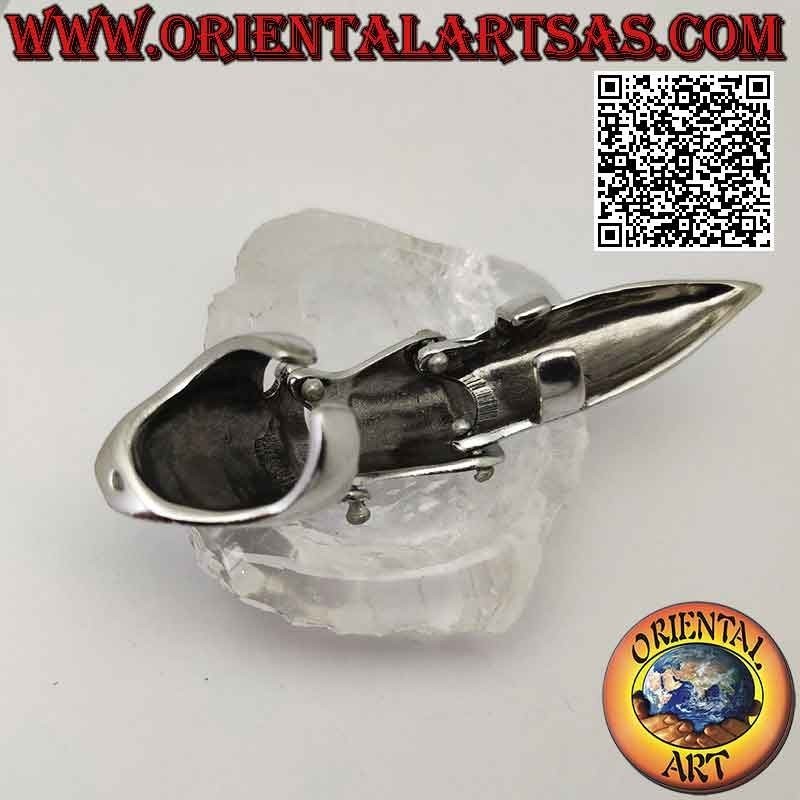 Surgical steel ring (316L), solid armor with trefoil crosses in bas-relief (adjustable)