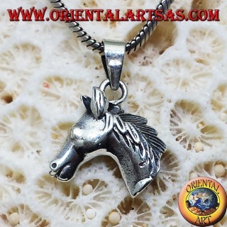 cabeza colgante de plata pequeño del caballo