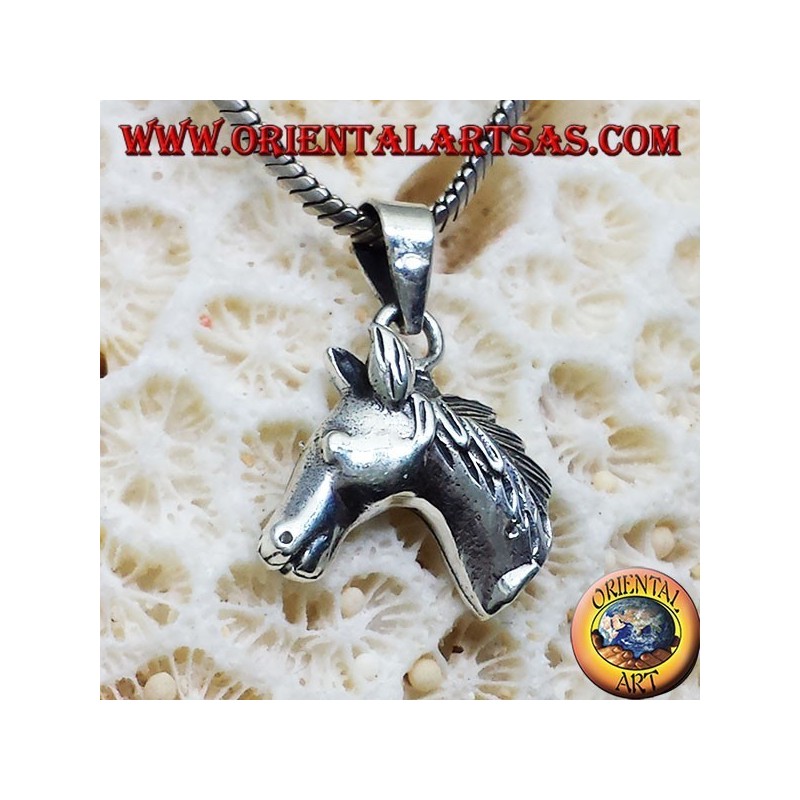 Pendentif tête de cheval argent petite