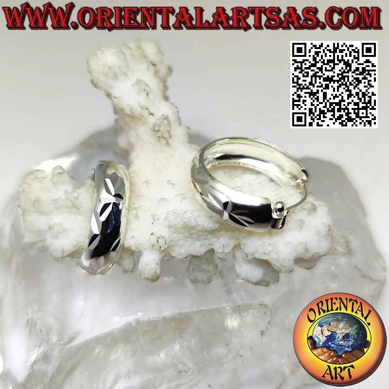 Boucles d'oreilles argent cercle diamant taille diamant 20 mm Ø