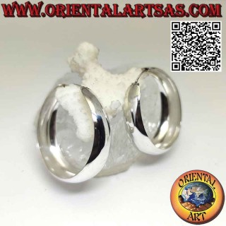 Boucles d'oreilles en argent avec un large cercle lisse et arrondi de 45 mm Ø