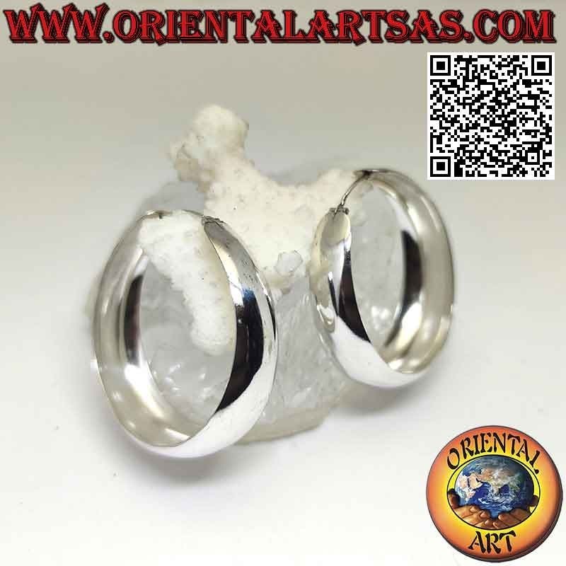 Pendientes de plata con círculo ancho liso y redondeado de 45 mm Ø