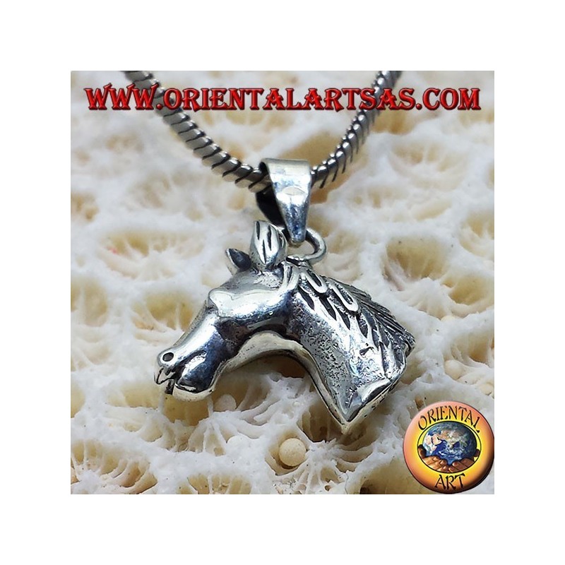 ciondolo in argento testa di cavallo piccola