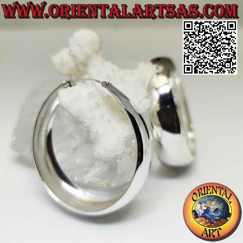 Pendientes de plata con círculo ancho liso y redondeado de 45 mm Ø