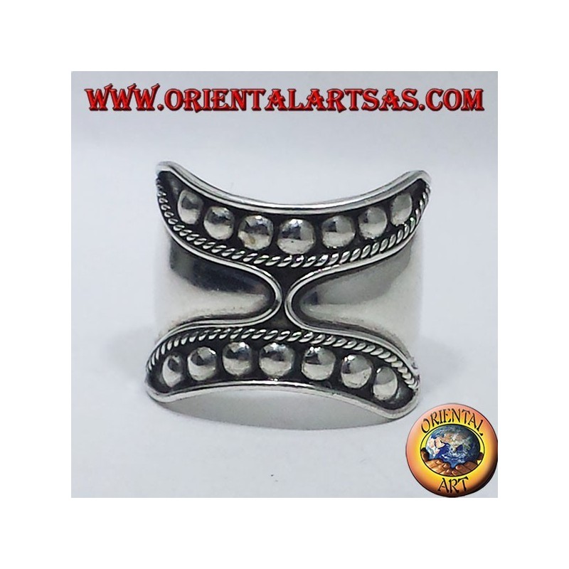 ring wide belt silver Bali (studs)
