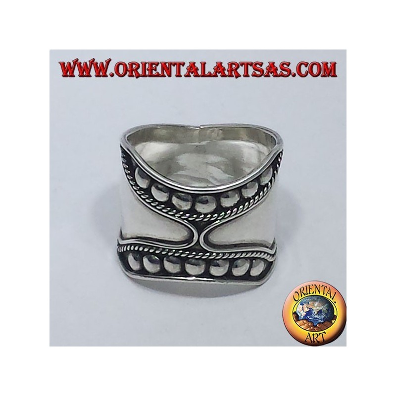 Ring breiten Gürtel Silber Bali (Stollen)