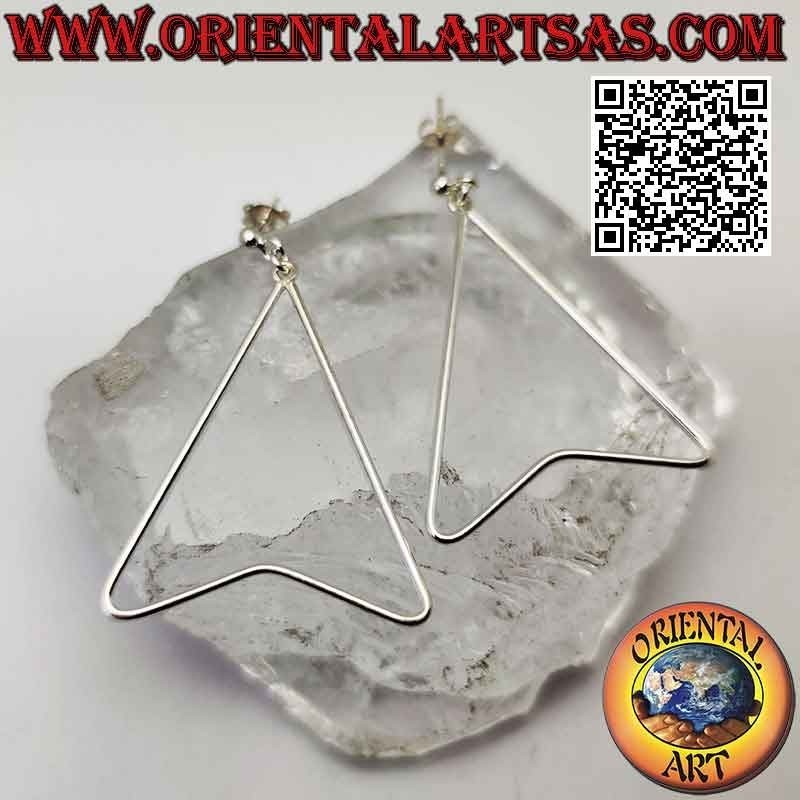 Boucles d'oreilles en fil d'argent, point avec pendentif pointe de flèche