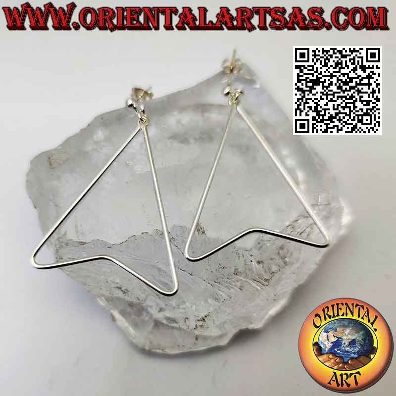 Boucles d'oreilles en fil d'argent, point avec pendentif pointe de flèche