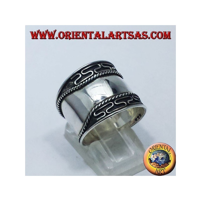 ring wide belt silver Bali 