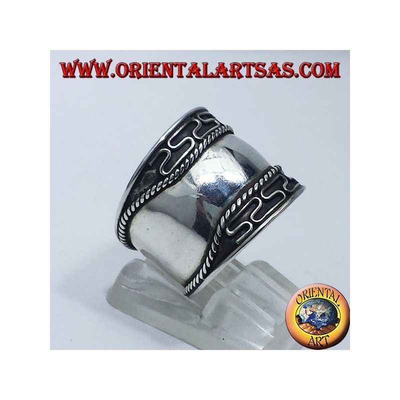 anello fascia larga in argento Bali 