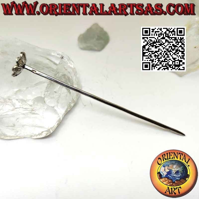 Spillone in argento 925 ‰ per capelli con fiore decorativo