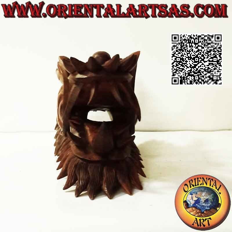 Sculpture tête de dragon en bois de suar 30 cm (sculptée à la main d'un seul bloc dans les moindres détails)