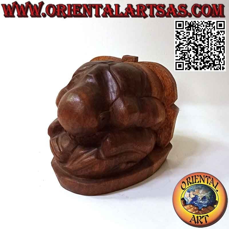 Escultura / sujetalibros "Yogui", el profesor de yoga en madera de suar de 15 cm