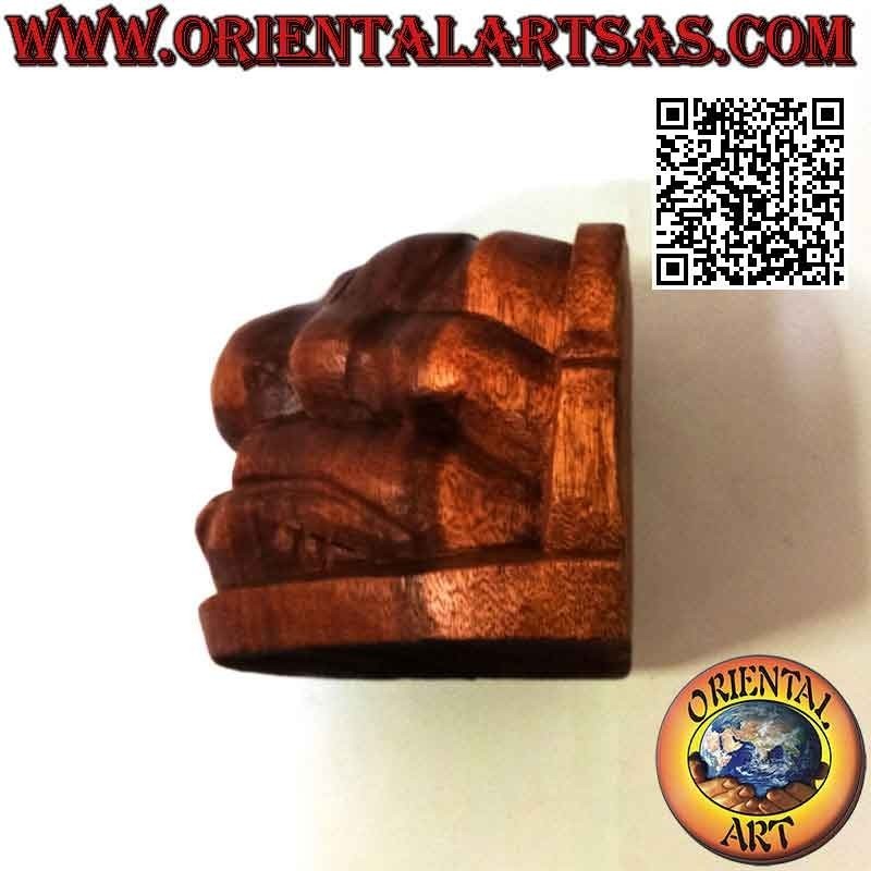 Sculpture / serre-livre "Yogi", le professeur de yoga en bois de suar 15 cm