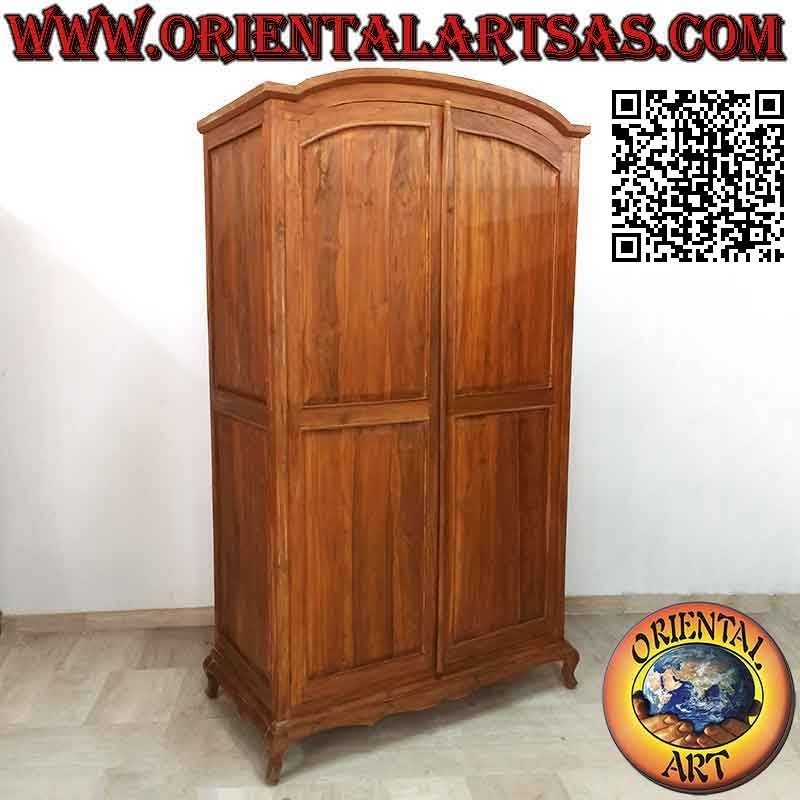 Armadio grande a cappello curvo (2 ante e 4 ripiani) in legno di teak