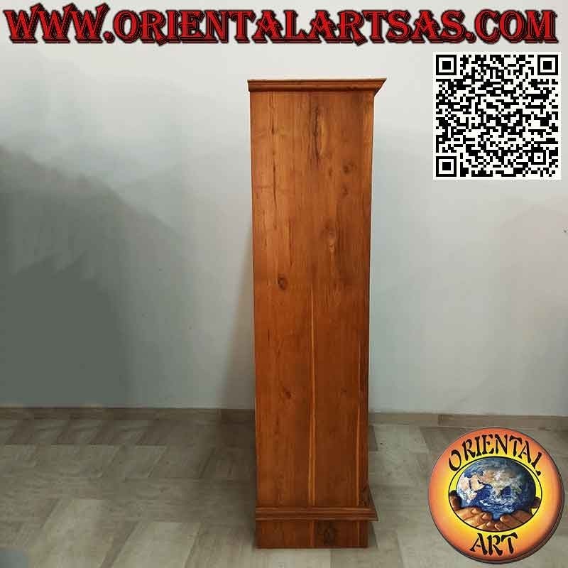 Gran armario lineal con 2 puertas y 4 baldas en madera de teca