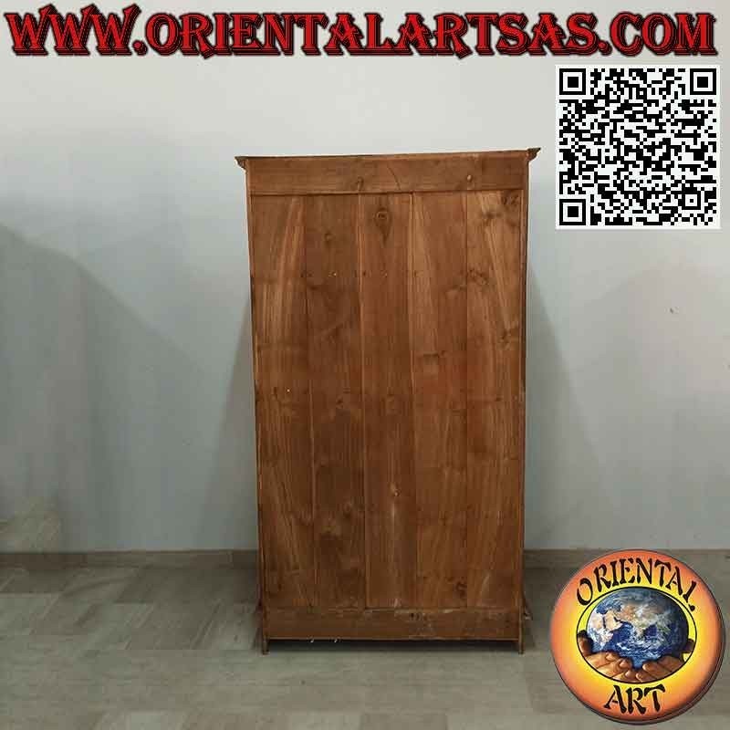 Armadio grande lineare a 2 ante e 4 ripiani in legno di teak