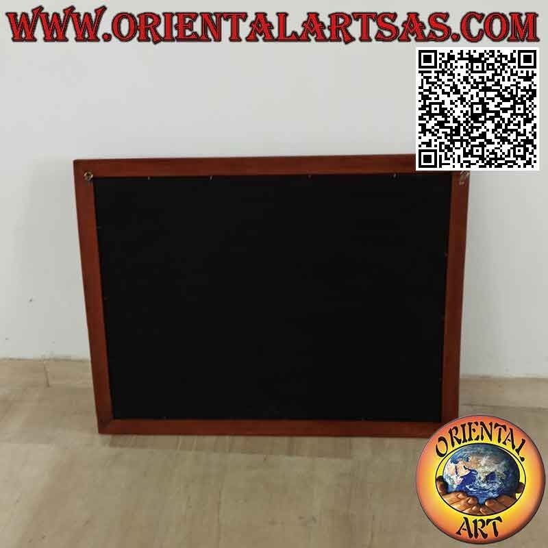 Quadro dipinto a mano su legno in stile Sahara, "Musicisti e Danzatori" (b)