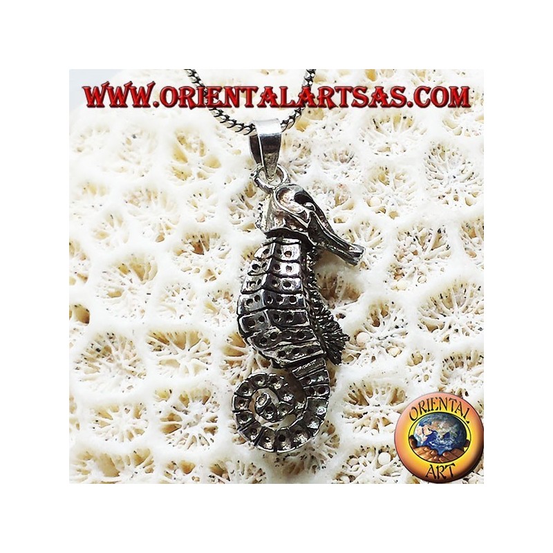 ciondolo in argento Hippocampus in movimento