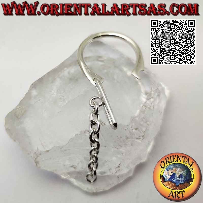 Portachiavi in argento 925 ‰ anello liscio con catena (abbinabile a qualsiasi ciondolo)